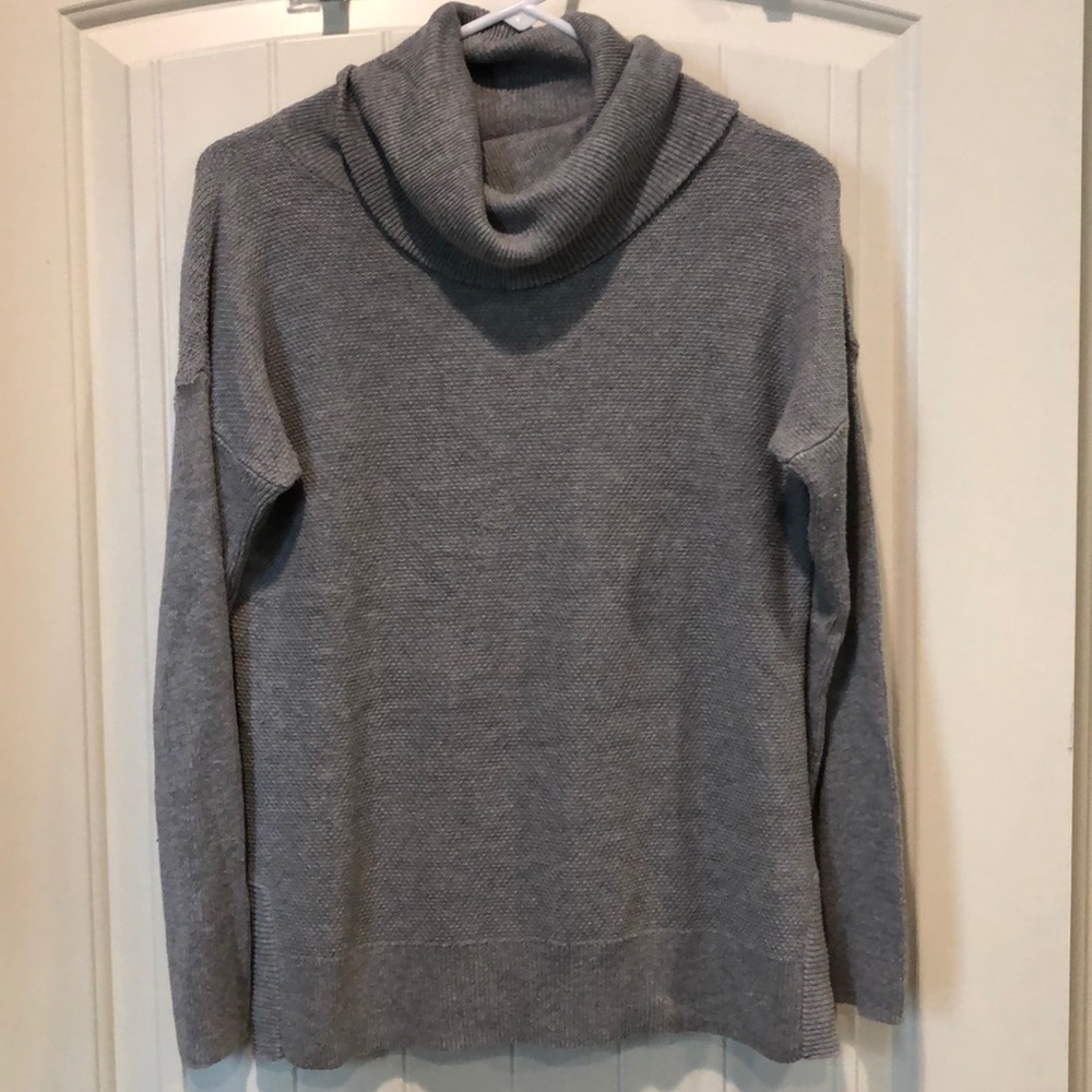 Lightweight gray Talbots cowl neck sweater